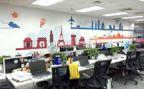 沛县教你设计办公室墙绘的方法。